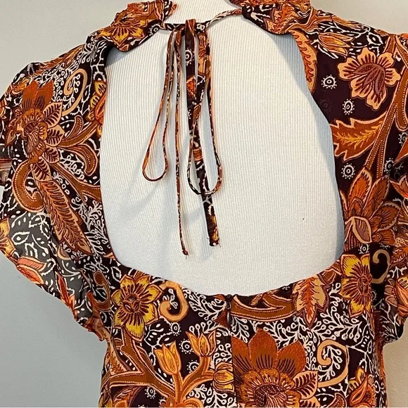 Julia Jordan Orange and Purple Midi Dress - Picture 6 of 10